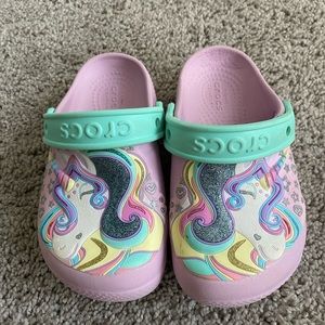 Unicorn Crocs- Toddler Girl size 9